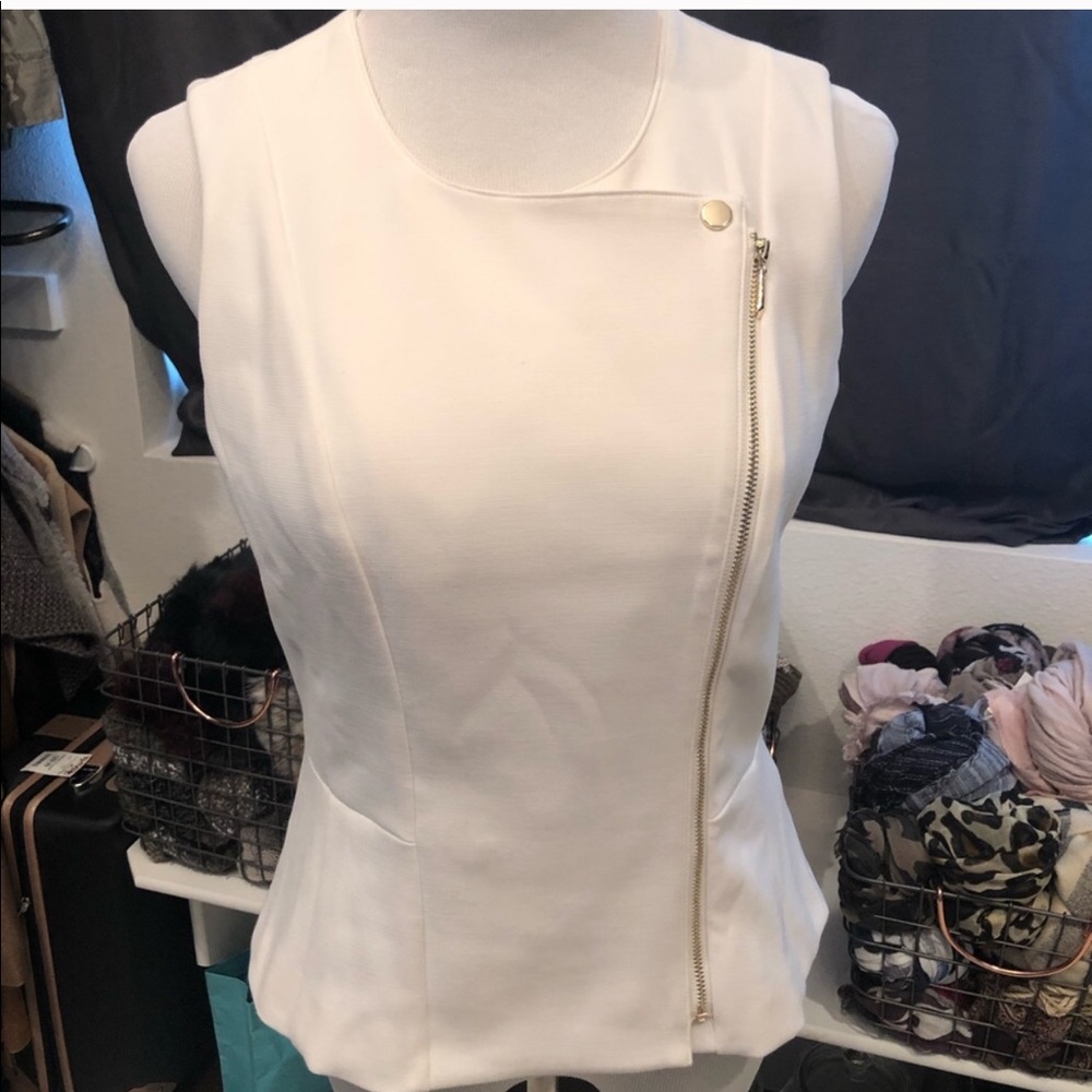 Cream Sleeveless Top
